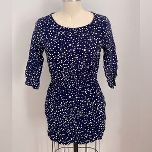 H&M Divided Womens Star Print Mini Dress Patriotic Navy Blue/White- Size 6